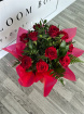 Bouquets | Valentine's Day | Long Stem Red Roses & Greenery Aqua