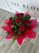 Bouquets | Valentine's Day | Long Stem Red Roses & Greenery Aqua