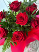 Bouquets | Valentine's Day | Long Stem Red Roses & Greenery Aqua