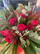 valentines day | Red Rose bouquet with foliage