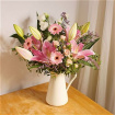 Bouquets | Pink lily with pale pink germini in a jug