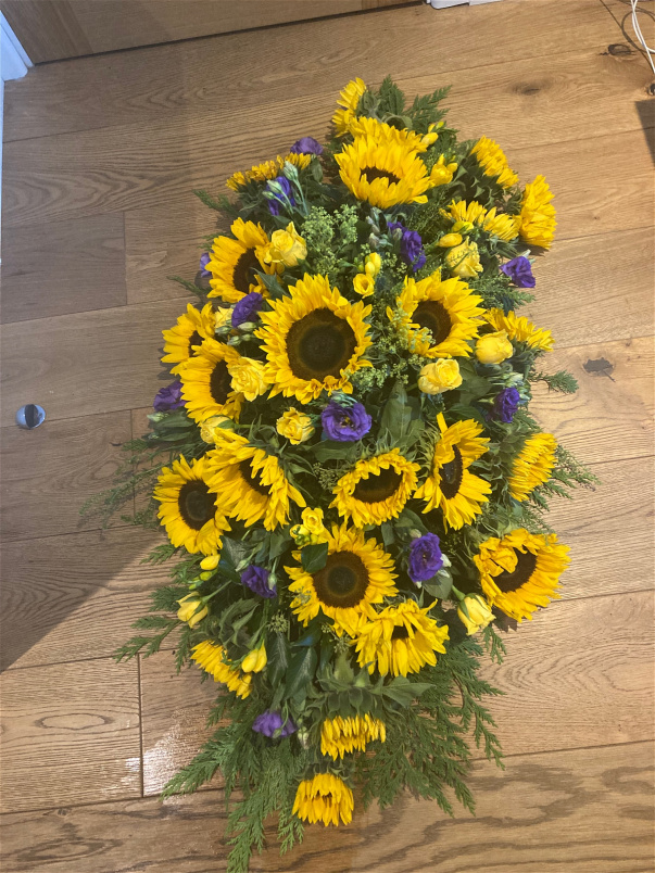 Funeral | Sunflower casket spray