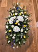 Funeral | White, yellow and blue spray