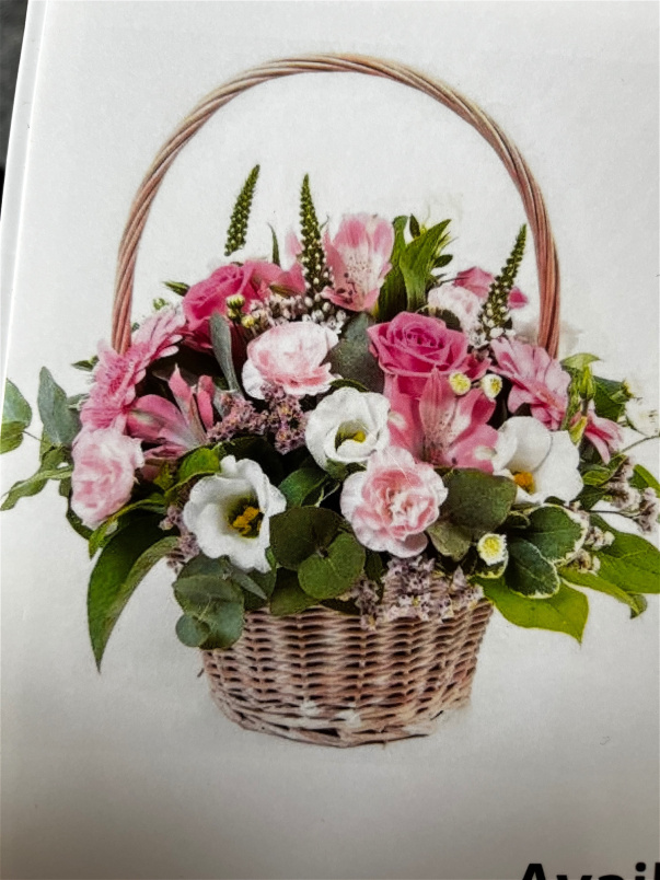 Baby | Funeral | Sympathy | Pink and white basket