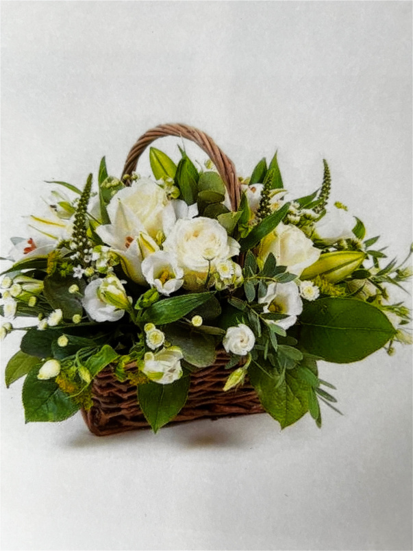 Funeral | Sympathy | White and Cream Basket