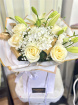 Bespoke Bouquets | Sympathy Flowers | Neutral Bouquet with Gold Foliage - Florist Choice