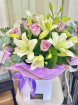 Bespoke Bouquets | Sympathy Flowers | White Lily&Rose Bouquet