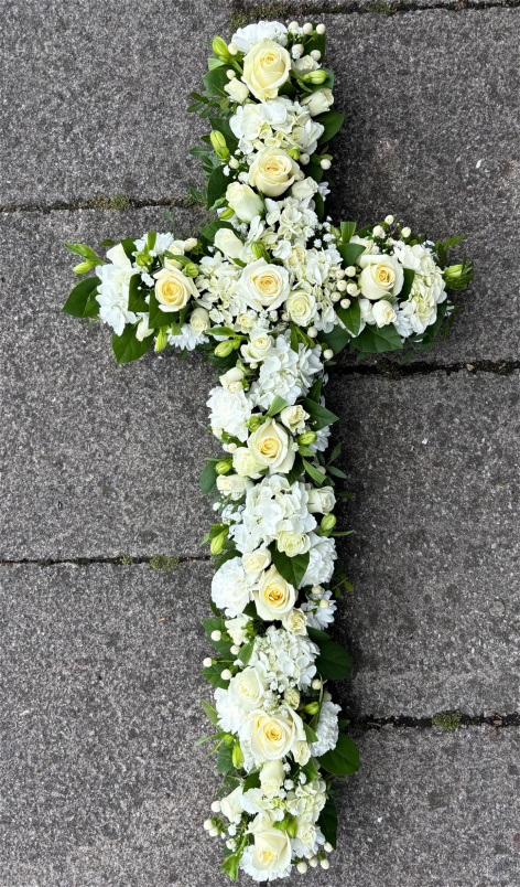 Bespoke Funeral Tributes | Mixed Flower Cross Tribute