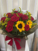 Anniversary Bouquets | Bespoke Bouquets | Luxury Rose Bouquets | Red Rose & Sunflower Bouquet
