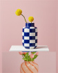 Vases | Blue check vase