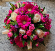 Funeral Flowers Selection | Funeral Posie Arrangements | Pink & Purple Posie Arrangement