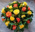 Funeral Posie Arrangements | Orange & Yellow Rose Posie Arrangement