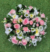 Funeral Posie Arrangements | Pink & White Mixed Posie Arrangement