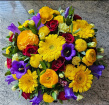 Funeral Posie Arrangements | Bright Rainbow Posie Arrangement