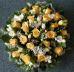 Funeral Posie Arrangements | Lemon & White Rose Posie Arrangement