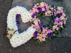 Funeral Flowers Selection | Funeral Hearts | Double Entwined Heart