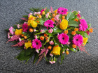 Funeral Flower Sheaf / Single Casket Sheaf | Vibrant Single Ended Casket Spray