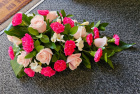 Funeral Flowers Selection | Funeral Single Ended Casket Sprays | Rose & Carnation Single Ended Spray