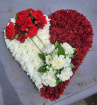 Funeral Flowers Selection | Funeral Hearts | 2 Colour Block Heart