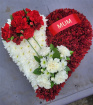 Funeral Flowers Selection | Funeral Hearts | 2 Colour Block Heart