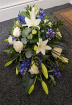 Funeral Flowers Selection | Funeral Single Ended Casket Sprays | Blue & White Single Ended Spray