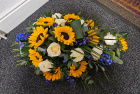 Funeral Flowers Selection | Funeral Single Ended Casket Sprays | Sunflower Single Ended Spray