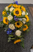 Funeral Flowers Selection | Funeral Single Ended Casket Sprays | Sunflower Single Ended Spray