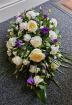 Funeral Flowers Selection | Funeral Single Ended Casket Sprays | White & Purple Single Ended Spray