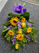 Funeral Flower Sheaf / Single Casket Sheaf | Bright Mixed Tied Sheaf