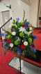 Funeral Pedestal Arrangements | Red, White & Blue Pedestal Tribute