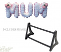 NAME/LETTERS | Mum Letters White Carnation Pink Ribbon