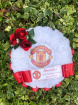 SPORTS WREATH | Manchester United Fan Silk Flower Wreath – Custom Memorial Tribute