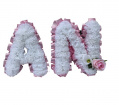 NAME/LETTERS | 2 letter Artificial Silk Funeral Flower Letters For Grave Decoration Memorial Tribute
