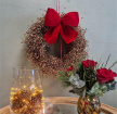 Christmas Decorations & Gifts | Natural Hops Dried Red Bow Wreath