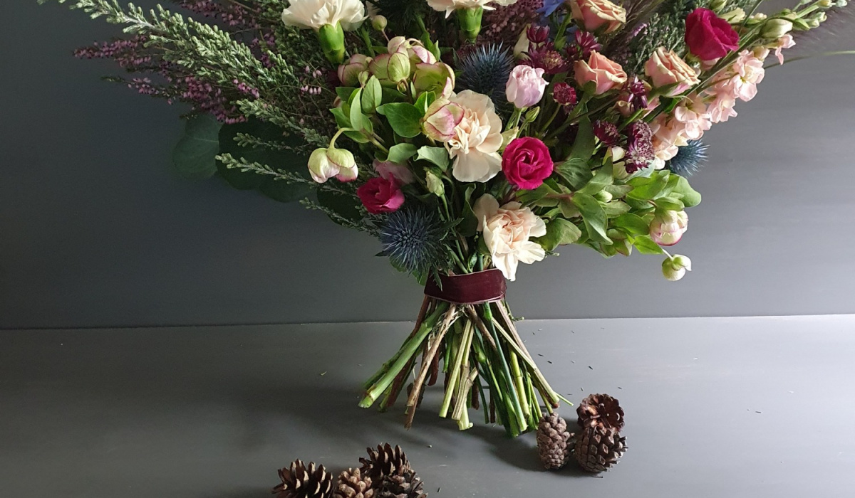 Rustic hand-tied flower bouquet - seasonal arrangement by Skye Flowers 