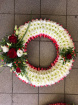 Funeral and Sympathy - 3 days notice required | Red and white based wreath