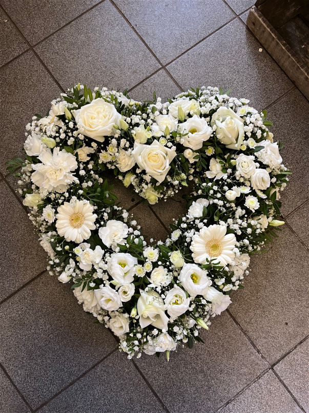 Funeral and Sympathy - 3 days notice required | Open heart - mixed white