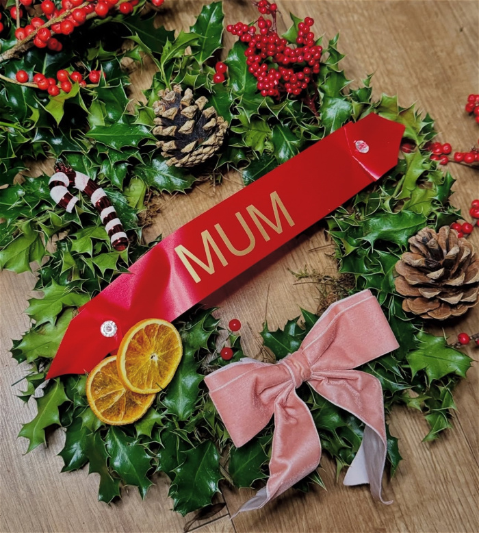 Christmas | Fresh Holly Grave Wreath