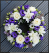 Funeral Wreaths  | Scottish Wreath Thistles & Purple and White