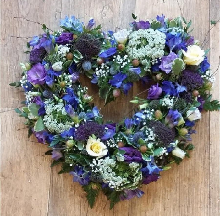 Funeral Wreaths  | Hearts | Wild Scottish Heart