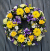Funeral Wreaths  | Yellow and Purple Wreath