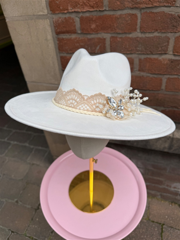 Headwear | Boho Fedora - White