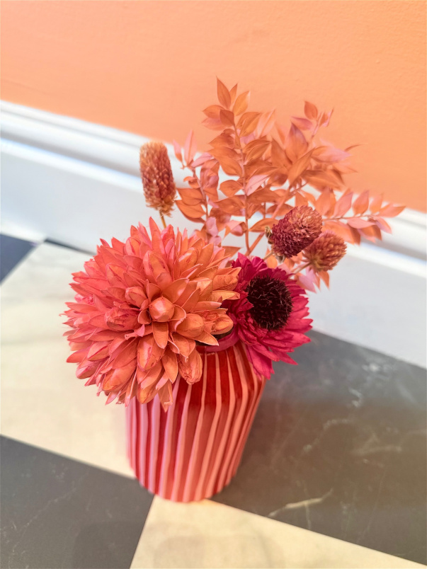 Dried Flowers | Gifts | Handmade Vase Pink Striped
