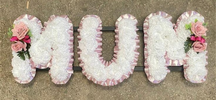 Funeral Flowers | Funeral Letters - White Base