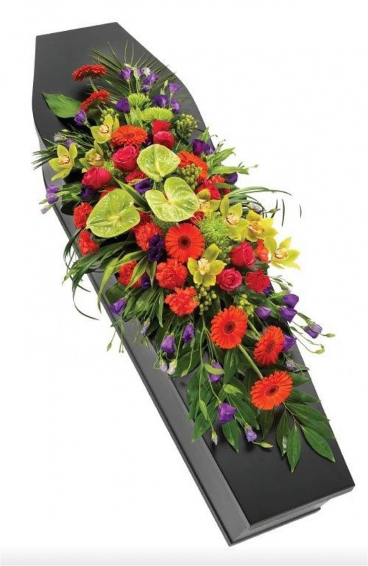 Funeral Flowers | Multicolour Coffin Spray