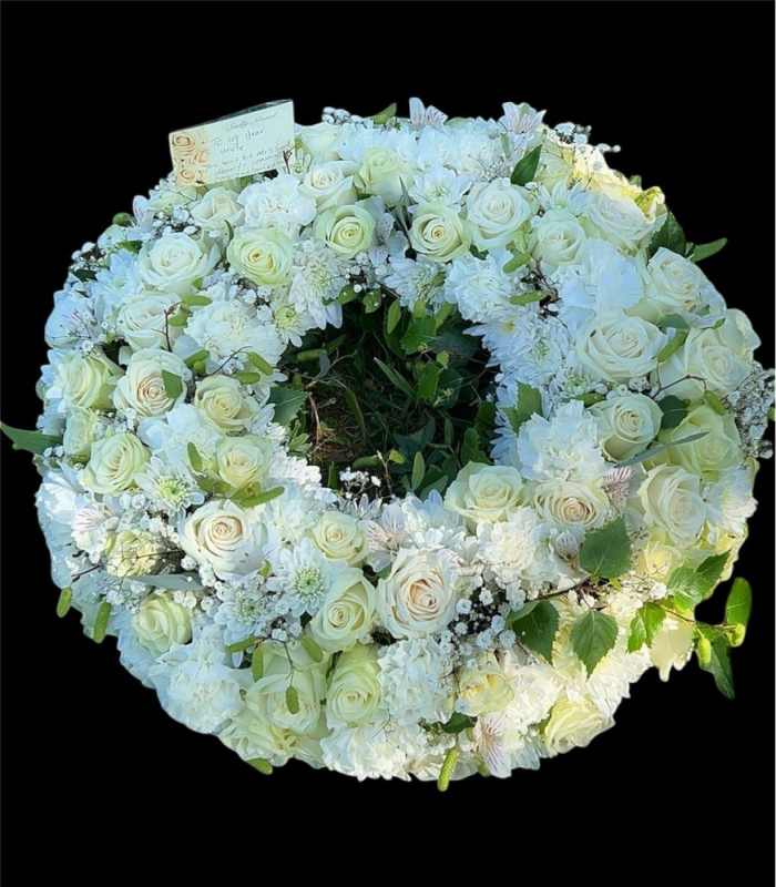Funeral Flowers | Ivory Embrace Wreath