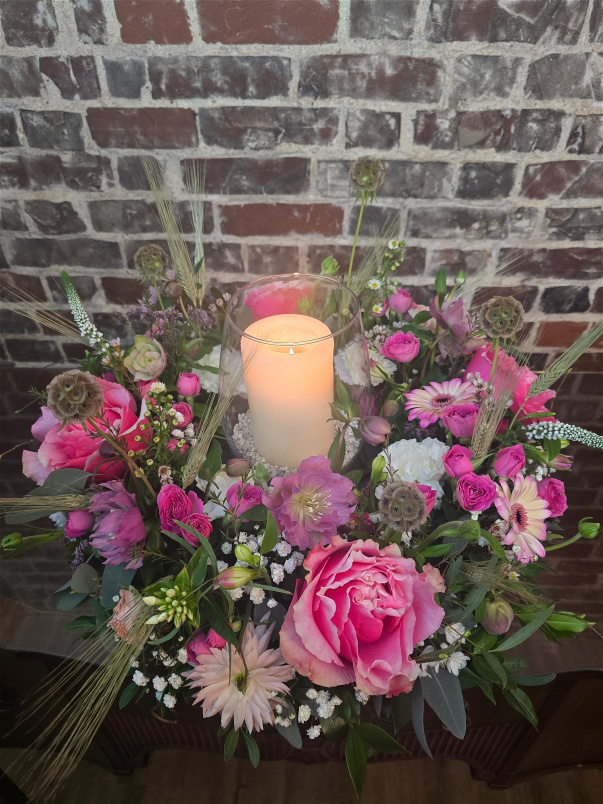 Arrangements | Funeral Flowers | Candle Table Centrepiece