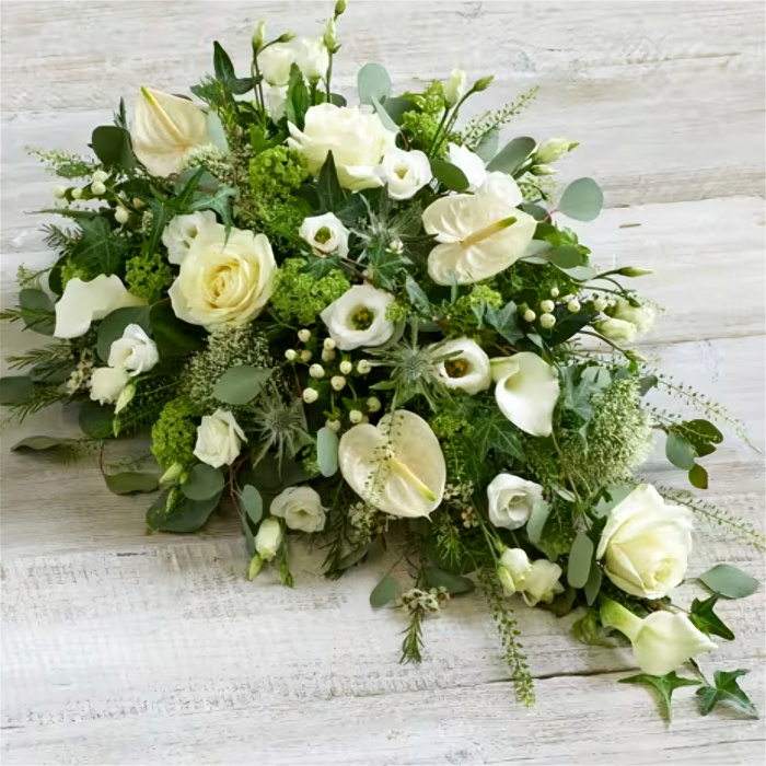 Funeral Flowers | Sympathy | Luxury White Teardrop Spray