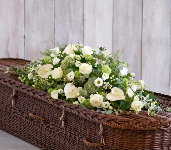 Funeral Flowers | Luxury White Casket Spray