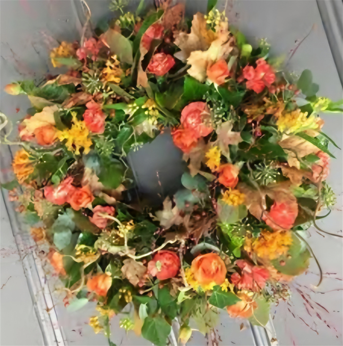Funeral Flowers | Sympathy | Orange Wreath